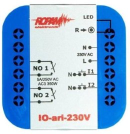 ROPAM ROPAM IO-ari-230V bezprzewodowy, douszkowy, dwukanałowy sterownik 230VAC, 2xNO, 2xIN (N).