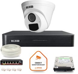 BCS Zestaw monitoringu IP BCS Basic 1x Kamera BCS-B-EIP15FR3(2.0) Rejestrator z dyskiem