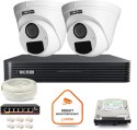 BCS Zestaw monitoringu IP BCS Basic 2x Kamera BCS-B-EIP15FR3(2.0) Rejestrator z dyskiem