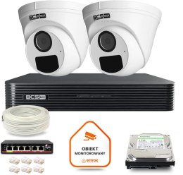 BCS Zestaw monitoringu IP BCS Basic 2x Kamera BCS-B-EIP15FR3(2.0) Rejestrator z dyskiem