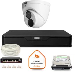 BCS Zestaw monitoringu IP BCS Point 1x Kamera BCS-P-EIP28FWR3-Ai2 Rejestrator z dyskiem 1TB