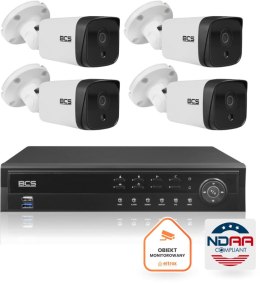 BCS Zestaw monitoringu IP BCS Ultra 4x Kamera BCS-U-TIP35FSR3 Rejestrator Dysk 6TB Ultra zgodny z NDAA