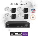 BCS Zestaw monitoringu IP BCS Ultra 4x Kamera BCS-U-TIP35FSR3 Rejestrator Dysk 6TB Ultra zgodny z NDAA