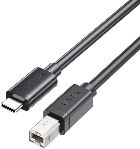 UNITEK Kabel do drukarki Unitek USB-C na USB B 2.0 czarny 1m