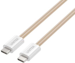 UNITEK Kabel zwijany magnetycznie Unitek USB C PD 100W beżowy 1m