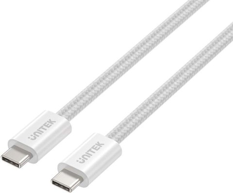 UNITEK Kabel zwijany magnetycznie Unitek USB C PD 100W biały 1m