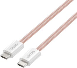UNITEK Kabel zwijany magnetycznie Unitek USB C PD 100W różowy 1m