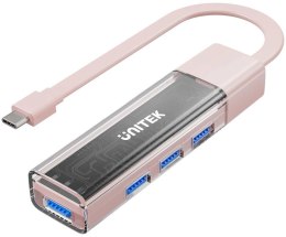 UNITEK Unitek Hub dwukierunkowy USB C/USB A 5Gbps różowy
