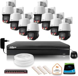 DAHUA Zestaw monitoringu IP Dahua 8f kamer obrotowych 4MPx dysk 1TB
