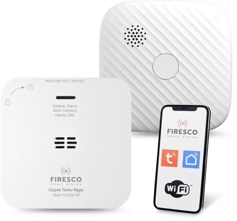 FIRESCO Zestaw czujników FIRESCO czujnik czadu + dymu z WiFi