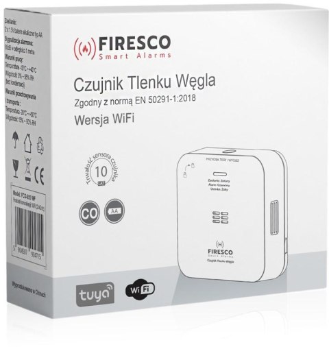 FIRESCO Zestaw czujników FIRESCO czujnik czadu + dymu z WiFi