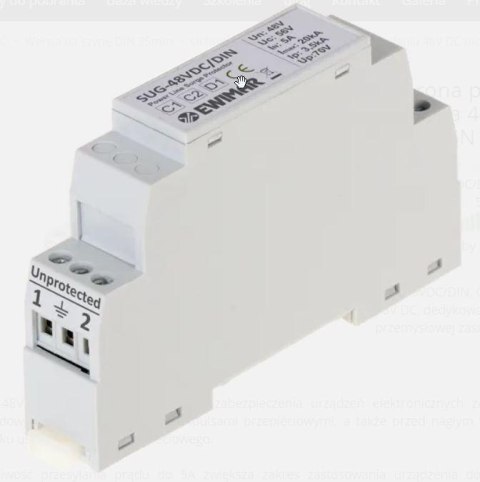 EWIMAR Ogranicznik przepięć 48V DC na szynę DIN EWIMAR SUG-48VDC/DIN