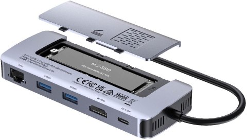 UNITEK Unitek D1120A01 Aktywny Hub USB-C 10 Gbps, Obudowa na dysk M.2, HDMI