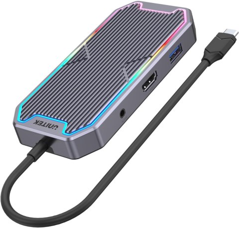 UNITEK Unitek Hub USB-C HDMI RJ45 3,5mm audio 100W 10Gbps D1029A