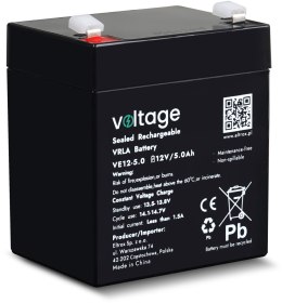 VOLTAGE Akumulator AGM Voltage 12V 5Ah VE12-5.0 (Żywotność 6-9 lat)