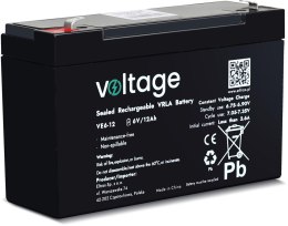 VOLTAGE Akumulator AGM Voltage 6V 12Ah VE6-12 (Żywotność 6-9 lat)