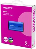 ADATA Adata Dysk zewnętrzny SSD SE880 2TB USB3.2A/C Gen2x2 Niebieski