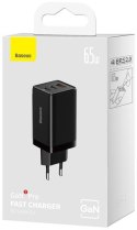 BASEUS Ładowarka sieciowa Baseus GaN 5 Pro Fast Charger CCGP120201 65W 1x USB-A 2x USB-C PD 3.0 QC 4.0 + kabel USB-C