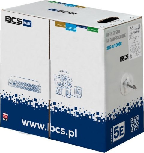 BCS Kabel teleinformatyczny skrętka BCS BASIC BCS-B-U/UTP-CAT5E-PVC
