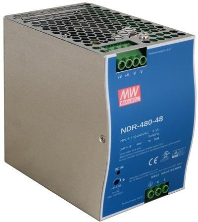 MEAN WELL ZASILACZ IMPULSOWY NA SZYNĘ DIN MEAN WELL NDR-480-48 48V/480W/10A