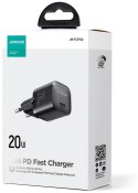 JOYROOM Mini ładowarka sieciowa Joyroom JR-TCF02 20W PD 3.0 QC 3.0 1x USB-C czarna