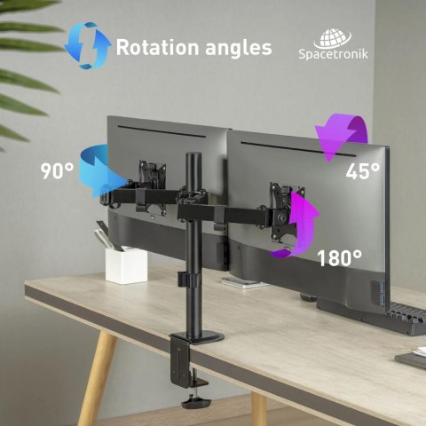SPACETRONIK Uchwyt biurkowy przegubowy na 2 monitory Spacetronik SPA-120