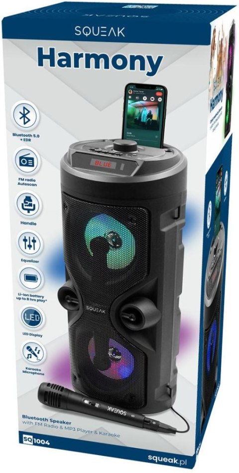 SQUEAK Głośnik Harmony Squeak SQ1004 BT, Radio FM, MP3
