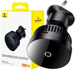 BASEUS UCHWYT SAMOCHODOWY ŁADOWARKA INDUKCYJNA Baseus MagPro C40164100121-00 Qi 15W MagSafe NA KRATKĘ CZARNY