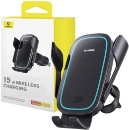 BASEUS UCHWYT SAMOCHODOWY ŁADOWARKA INDUKCYJNA Baseus Milky Way Pro BS-CM023 Qi 15W NA KRATKĘ CZARNY