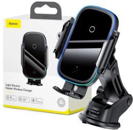 BASEUS UCHWYT SAMOCHODOWY ŁADOWARKA INDUKCYJNA Baseus WXHW03-01 Qi 15W NA KRATKĘ CZARNY