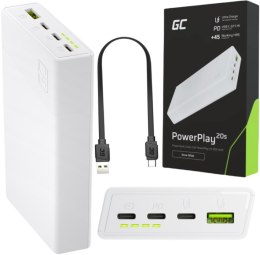 GREEN CELL POWERBANK Green Cell PowerPlay20S 20000mAh PD 22,5W QC 3.0 3x USB-C BIAŁY