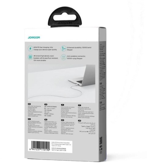 JOYROOM Kabel USB-C / USB-C Joyroom SA34-CC3 100cm 60W 5A PD w oplocie biały