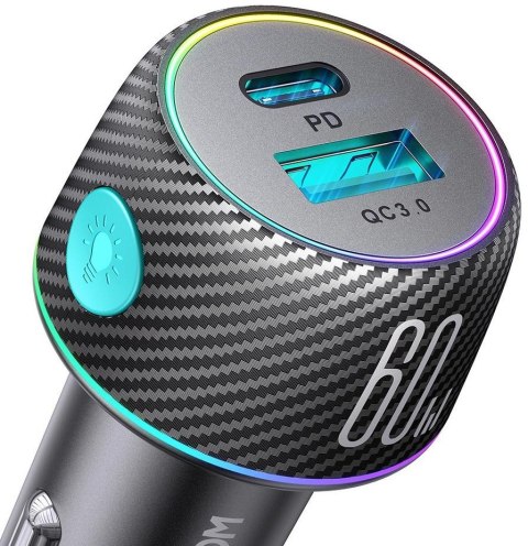 JOYROOM Ładowarka samochodowa Joyroom JR-CCN01 60W 3.0A PD 3.0 QC 3.0 1x USB-A 1x USB-C