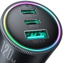 JOYROOM Ładowarka samochodowa Joyroom JR-CCN07 120W 5.0A PD 3.0 QC 3.0 1x USB-A 2x USB-C + kabel