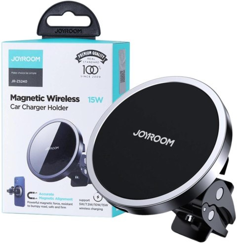 JOYROOM Uchwyt samochodowy magnetyczny ładowarka indukcyjna Joyroom JR-ZS240 Qi 15W MagSafe Apple Iphone
