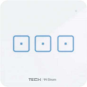 TECH STEROWNIKI Przewodowy włącznik trójpolowy biały WS-03M Tech Sterowniki
