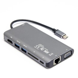 UNITEK Hub USB-C Unitek D1019B 3.1 8w1 z Power Delivery 100W