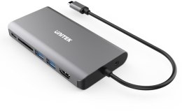 UNITEK Hub USB-C Unitek D1019B 3.1 8w1 z Power Delivery 100W