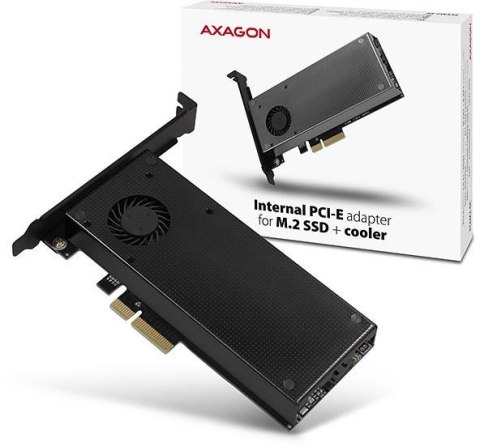 AXAGON Adapter Axagon PCEM2-DC PCI-E x4 na M.2 NVMe z chłodzeniem