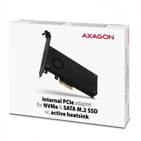 AXAGON Adapter Axagon PCEM2-DC PCI-E x4 na M.2 NVMe z chłodzeniem