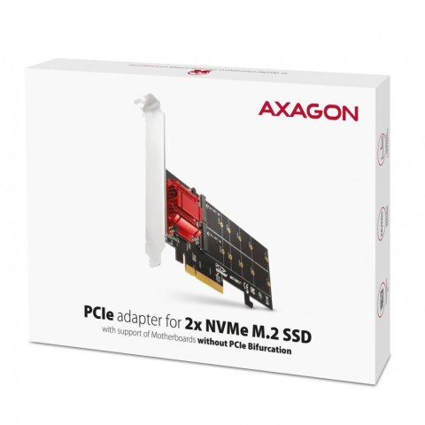 AXAGON Adapter Axagon PCEM2-ND PCIe 2x NVME M.2