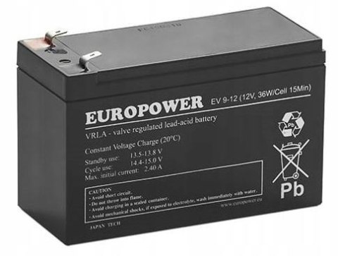 EUROPOWER Akumulator AGM EUROPOWER serii EV 12V 8Ah/C10 (Żywotność 6-9 lat) T1