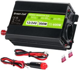 GREEN CELL PRZETWORNICA NAPIĘCIA INVERTER Green Cell DUO 12/24V - 230V 300W/600W MODYFIKOWANA SINUSOIDA
