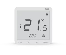TECH STEROWNIKI Bezprzewodowy regulator pokojowy bateryjny dopuszkowy biały R-8PB PLUS Tech Sterowniki