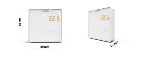 TECH STEROWNIKI Bezprzewodowy regulator pokojowy biały R-8Z Tech Sterowniki