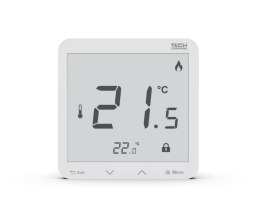 TECH STEROWNIKI Bezprzewodowy regulator pokojowy zasilany 230v dopuszkowy biały R-8PZ PLUS Tech Sterowniki
