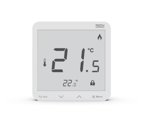 TECH STEROWNIKI Bezprzewodowy regulator pokojowy zasilany 230v dopuszkowy biały R-8PZ PLUS Tech Sterowniki