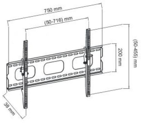 ART Uchwyt TV ścienny LED/LCD ART 32-70 reg.w pionie