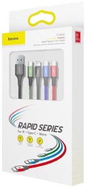 BASEUS KABEL 4w1 USB-A / Lighting iPhone 2x USB-C micro-USB Baseus Cafule CA1T4-B01 1.2m 3.5A W OPLOCIE