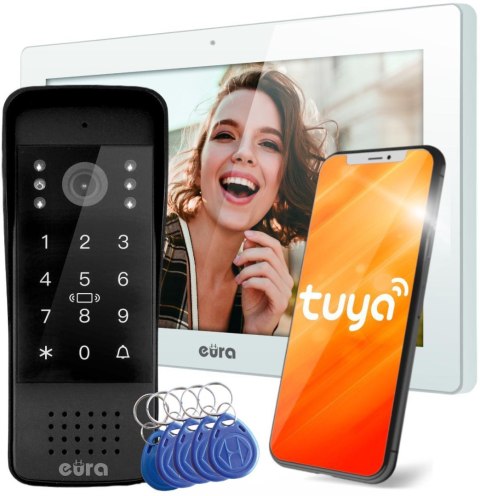 EURA WIDEODOMOFON EURA VDP-86A3 - monitor 10" biały TUYA